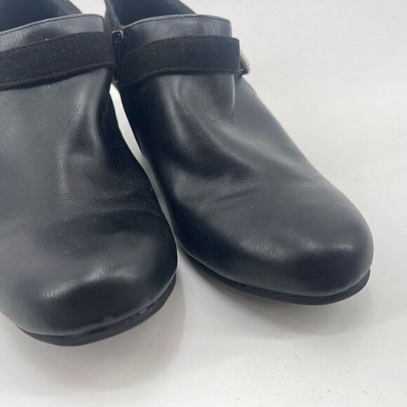 American Eagle Womens Ankle Boots 2.5" Block Heels Zipper Buckle Suede Black 9M - Picture 8 of 10